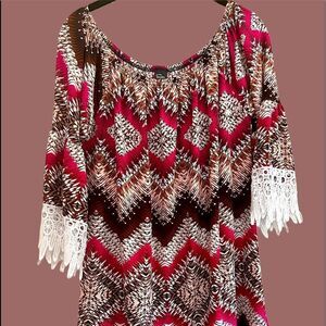 Brown & Burgundy Tunic L/XL